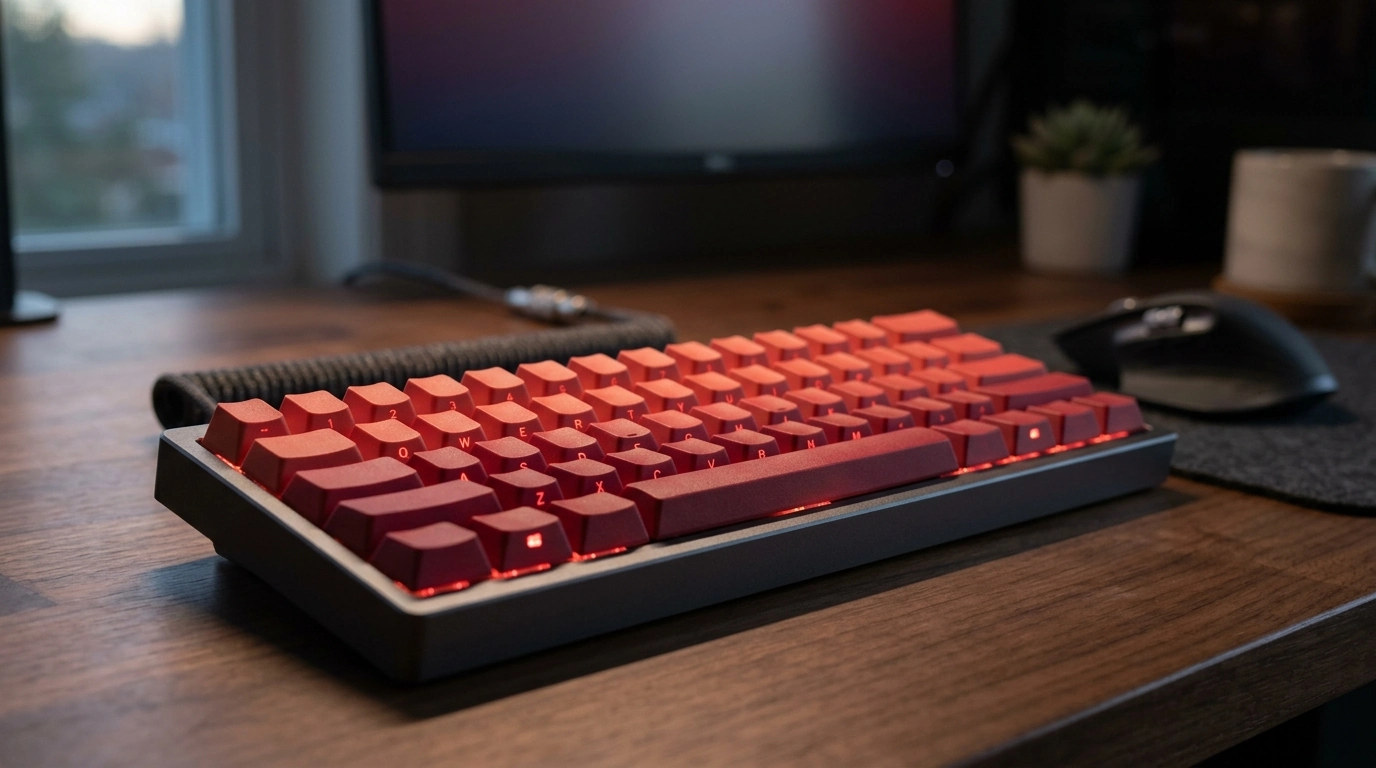 Red Gradient Side-Print Shine-Through PBT Keycaps Guide